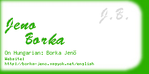jeno borka business card